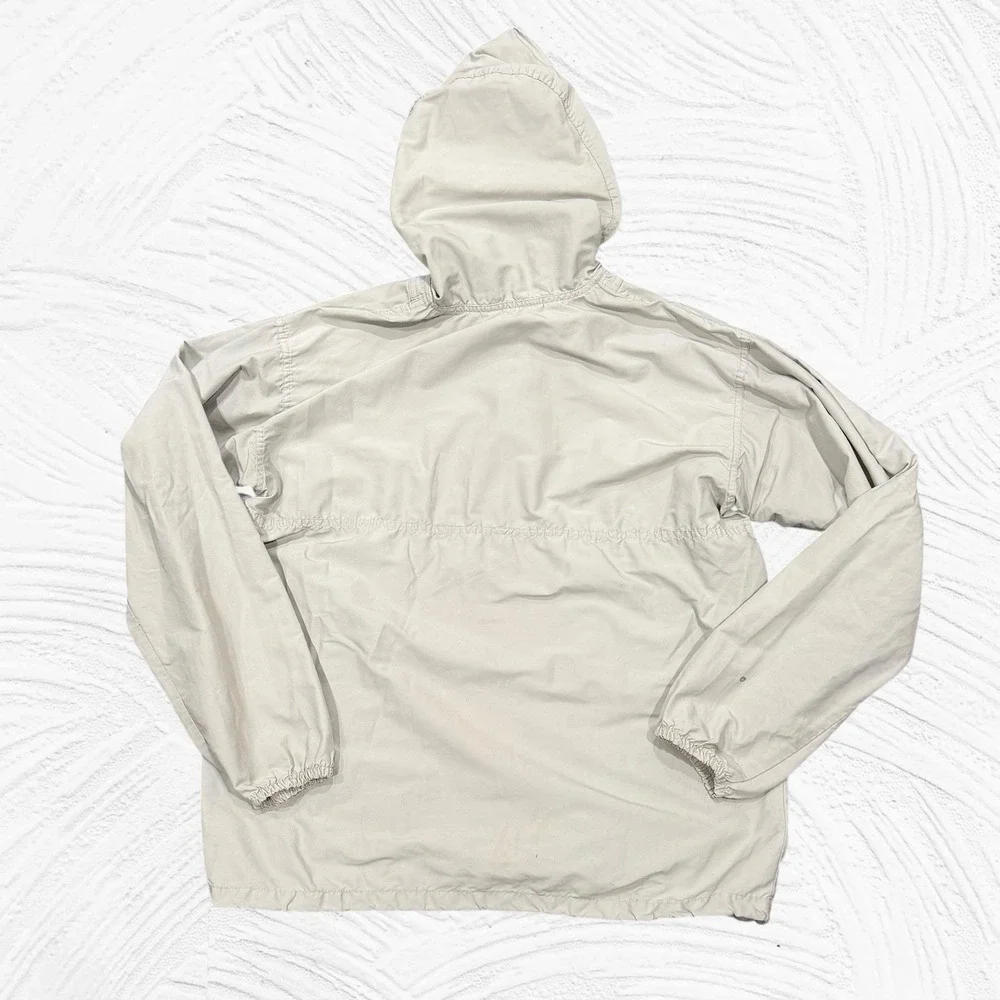 Vintage Patagonia Mens L Hooded Pullover Windbreaker Anorak 80s USA Tan *flaw*